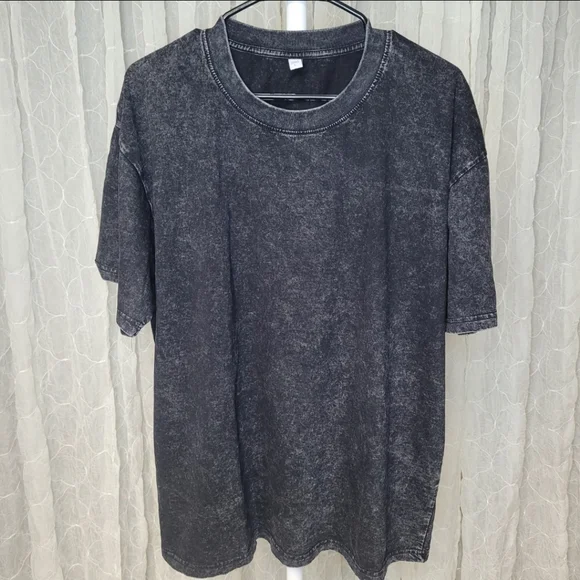 100% Cotton Unisex Acid Mineral Wash Short Sleeve Tee - Picture 2 of 4